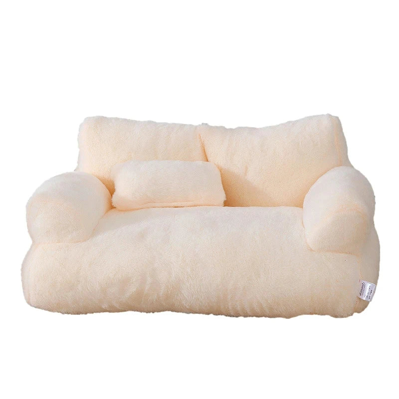 Premium Plush Cat and Dog Sofa Bed - Cozy Winter Nest for Small to Medium Pets