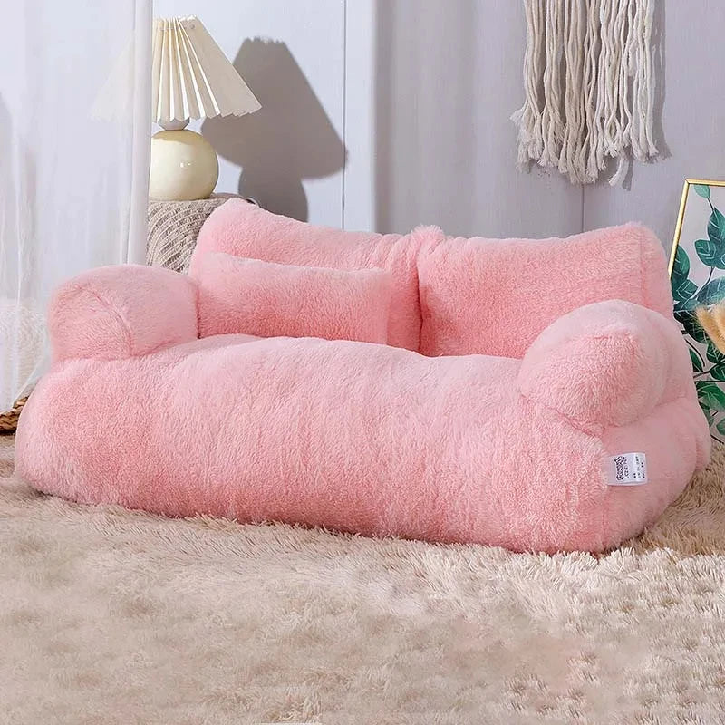 Premium Plush Cat and Dog Sofa Bed - Cozy Winter Nest for Small to Medium Pets
