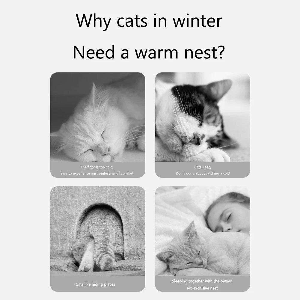 Winter Warm Cat Cave round Foldable Pet Bed Deep Sleeping Cat Tunnel Bed Pet Sleeping Bed Long Plush for Cats and Small Dogs