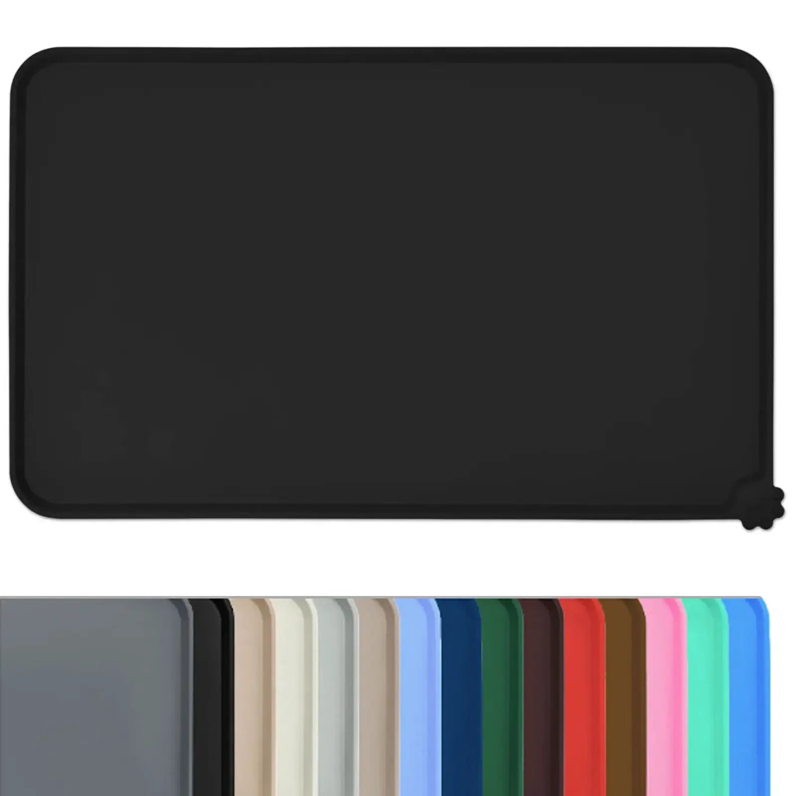 Cat Dog Food Mat for Pet Feeding Bowl Floors Waterproof Non Slip, Silicone Pet Bowl Mat - High-Lipped, Non-Stick, Waterproof Pad