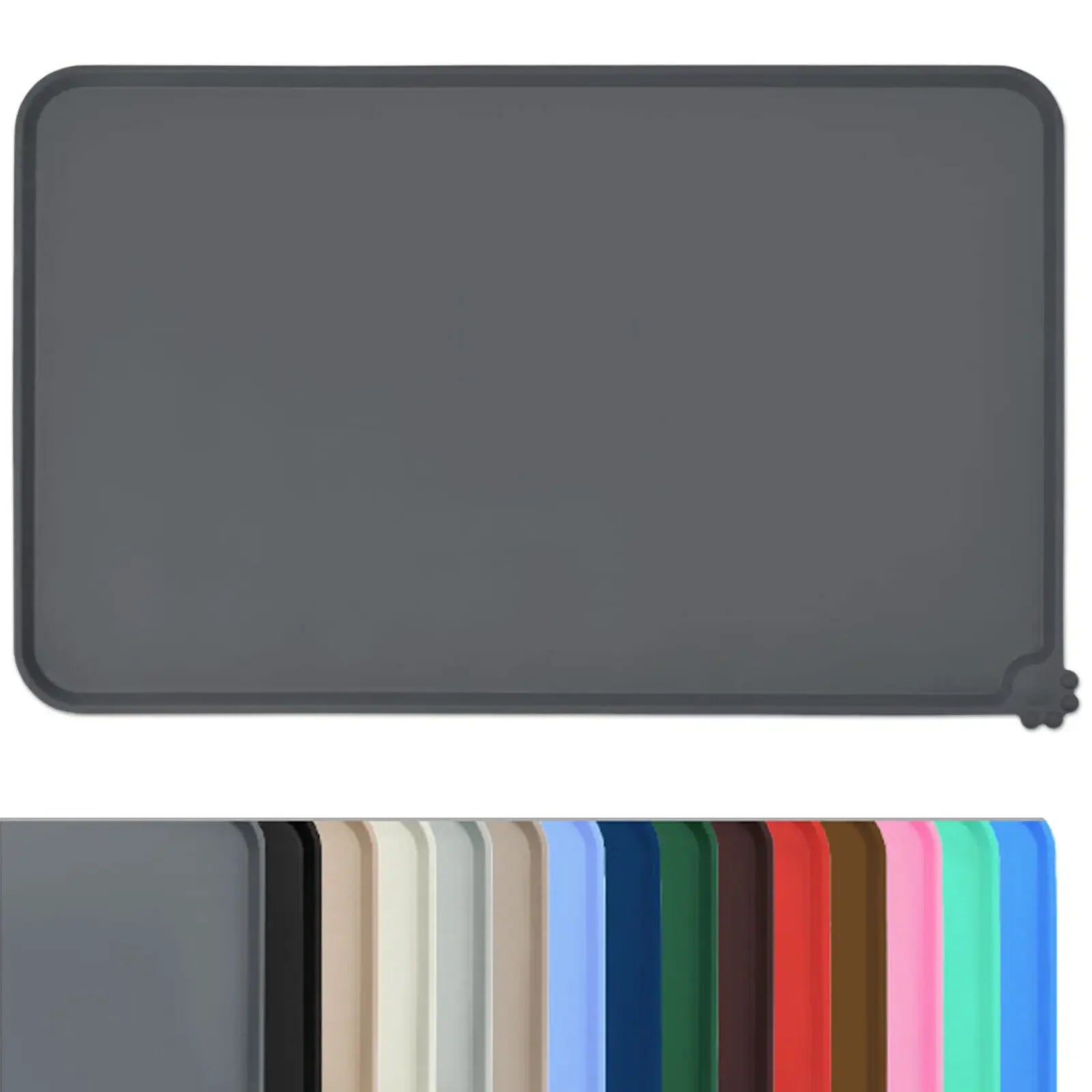 Cat Dog Food Mat for Pet Feeding Bowl Floors Waterproof Non Slip, Silicone Pet Bowl Mat - High-Lipped, Non-Stick, Waterproof Pad