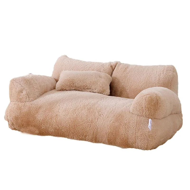 Premium Plush Cat and Dog Sofa Bed - Cozy Winter Nest for Small to Medium Pets