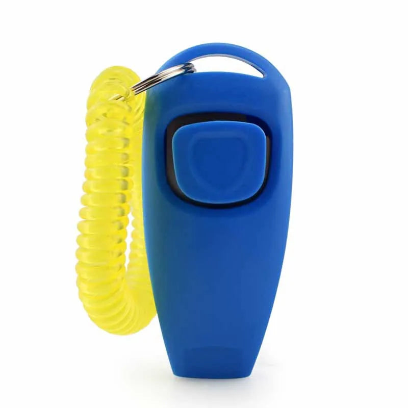 2 in 1 Pet Clicker Dog Training Whistle Answer Card Pet Dog Trainer Assistive Guide with Key Ring Dog Pet Cat Pet Supplies