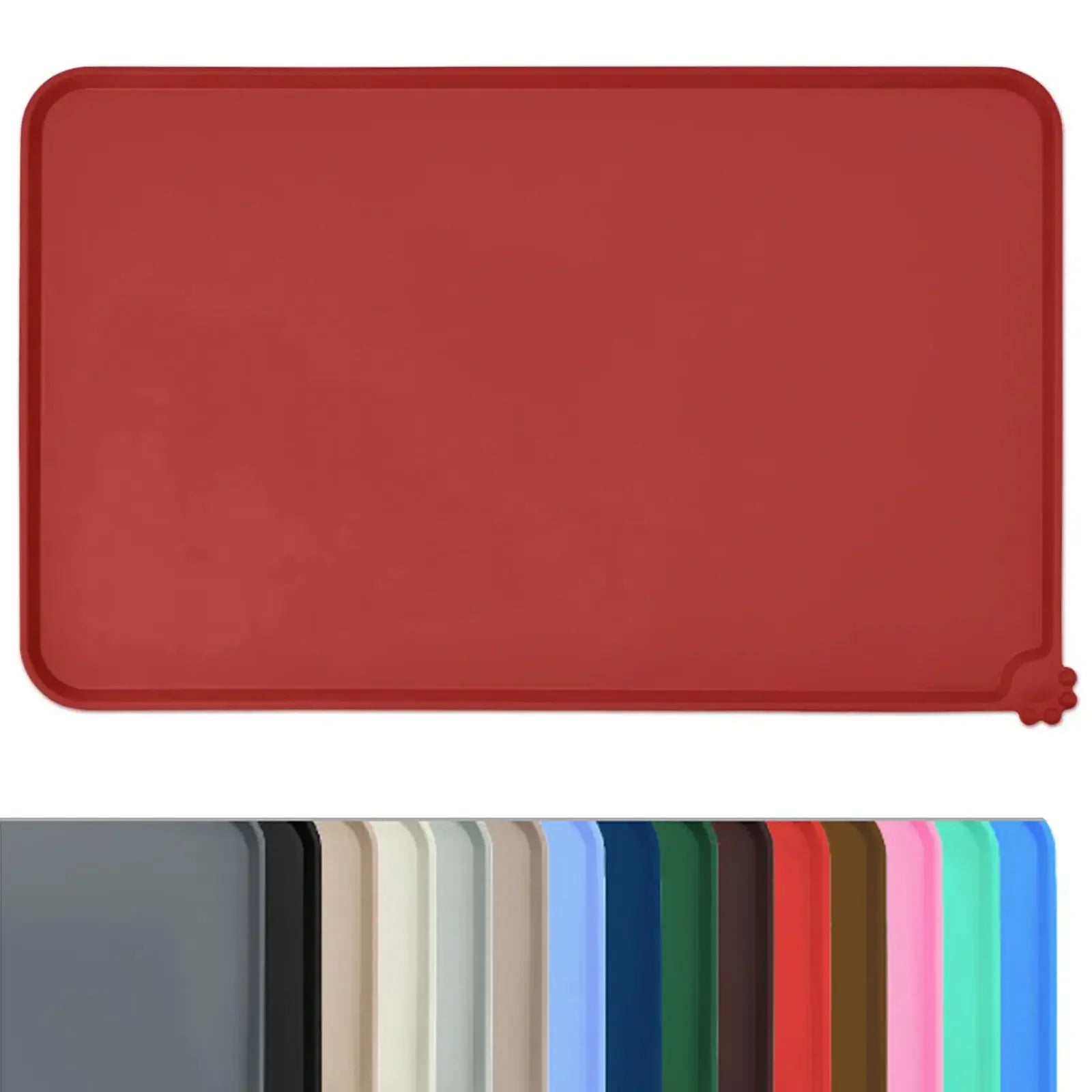 Cat Dog Food Mat for Pet Feeding Bowl Floors Waterproof Non Slip, Silicone Pet Bowl Mat - High-Lipped, Non-Stick, Waterproof Pad
