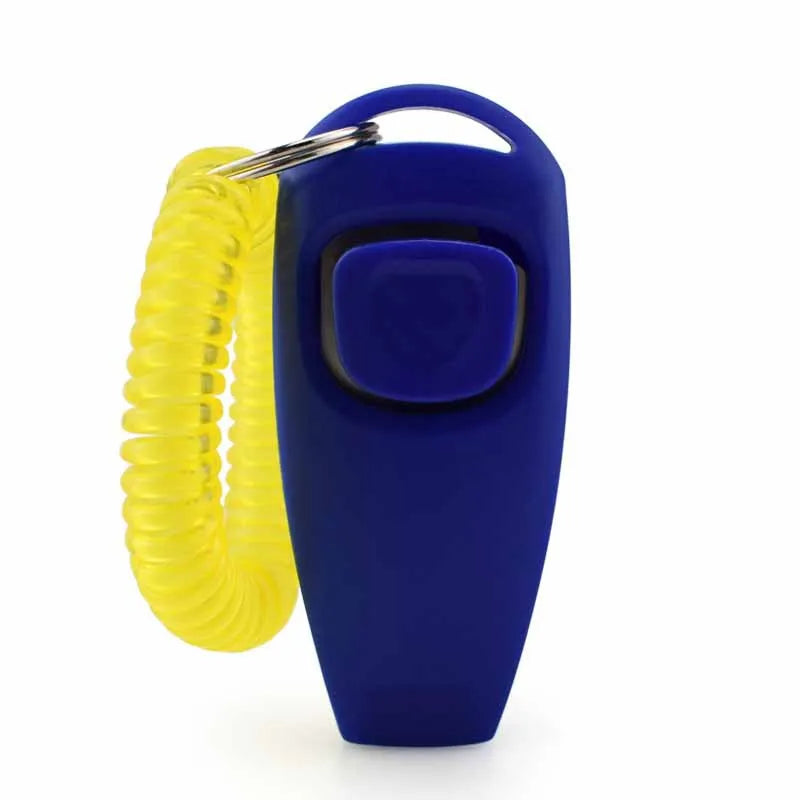 2 in 1 Pet Clicker Dog Training Whistle Answer Card Pet Dog Trainer Assistive Guide with Key Ring Dog Pet Cat Pet Supplies