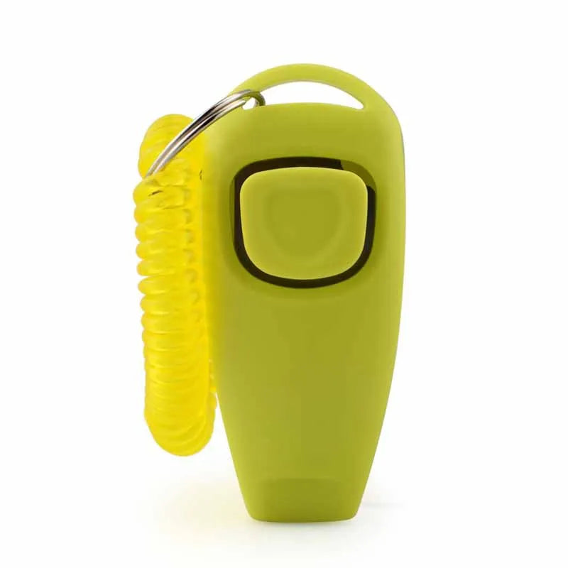 2 in 1 Pet Clicker Dog Training Whistle Answer Card Pet Dog Trainer Assistive Guide with Key Ring Dog Pet Cat Pet Supplies