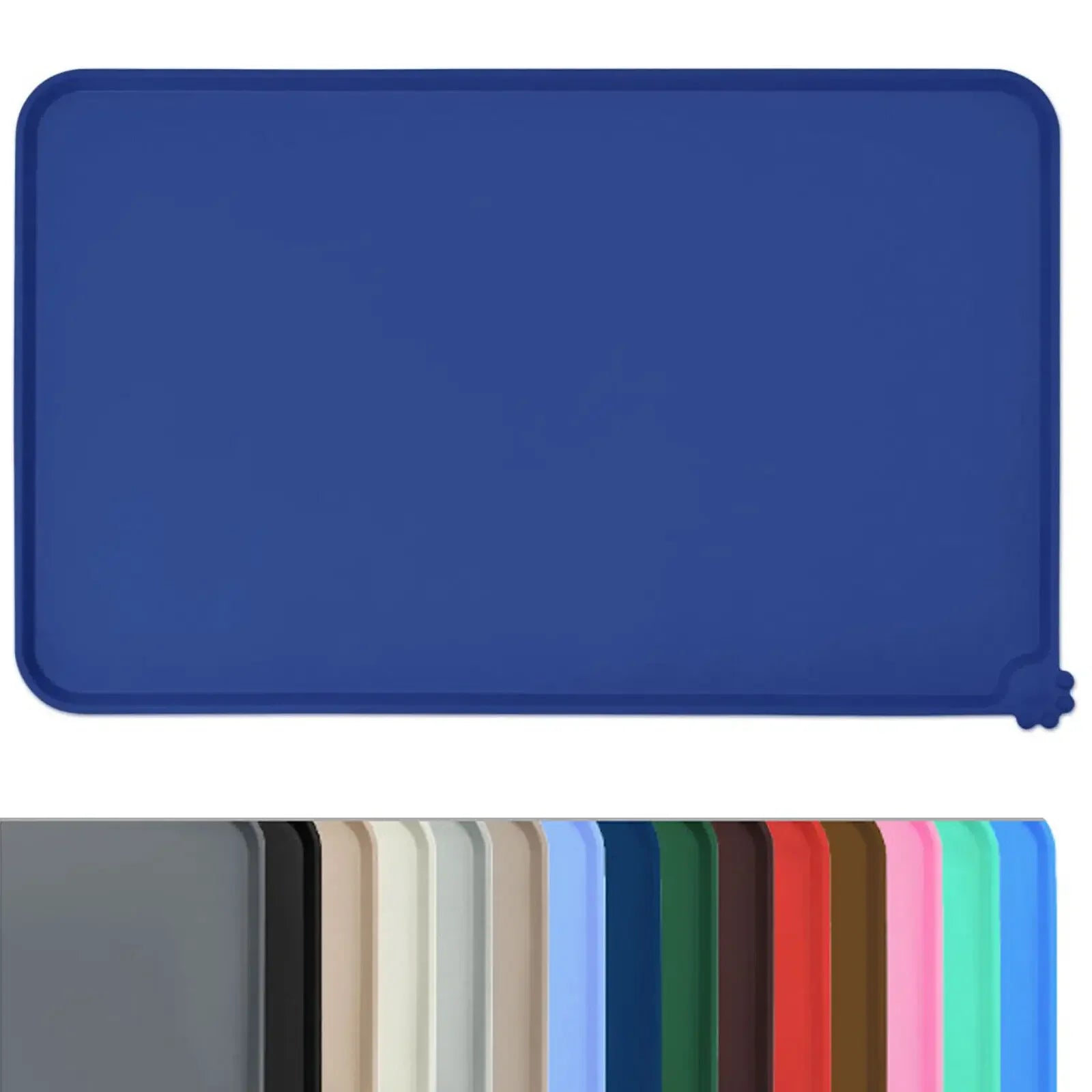 Cat Dog Food Mat for Pet Feeding Bowl Floors Waterproof Non Slip, Silicone Pet Bowl Mat - High-Lipped, Non-Stick, Waterproof Pad
