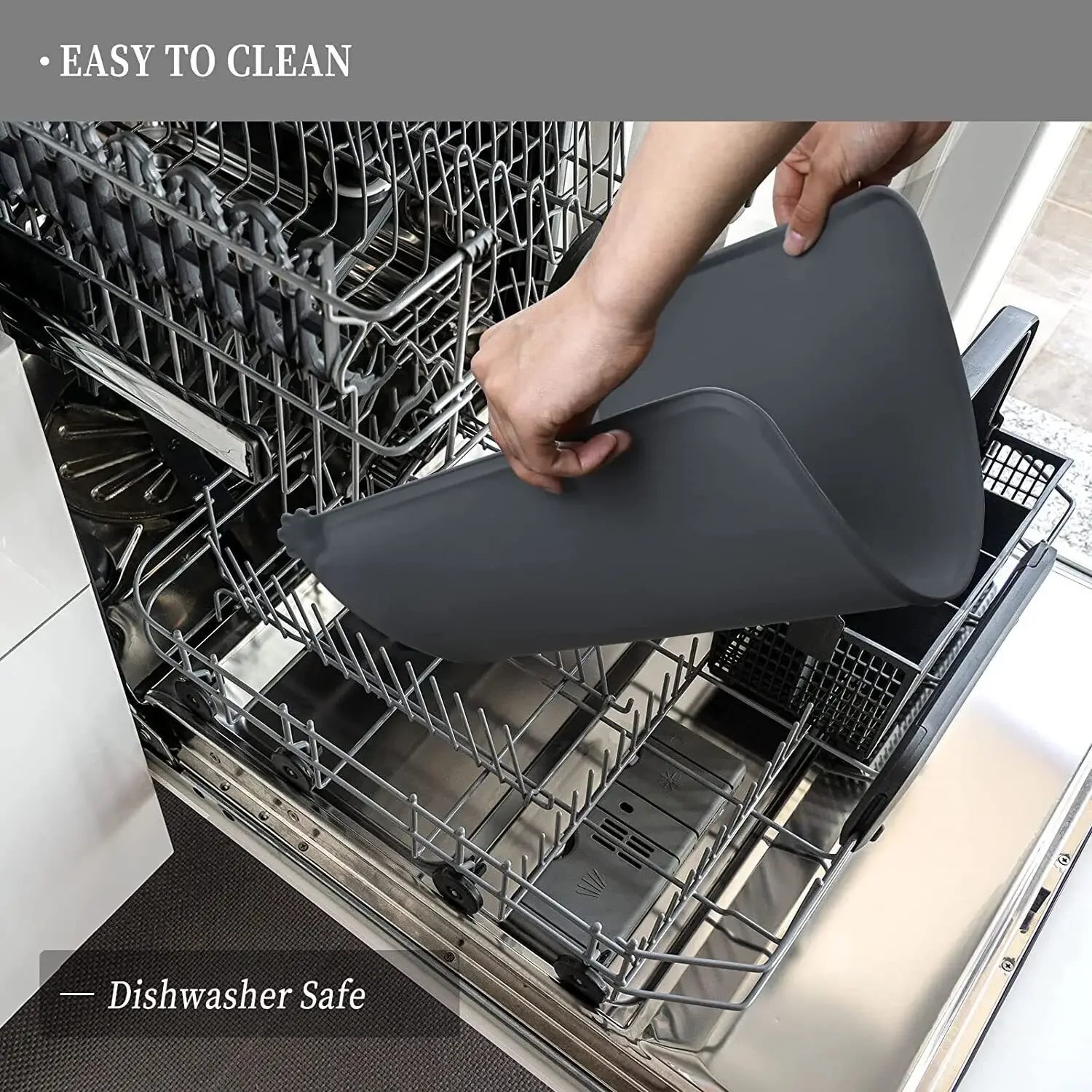 Cat Dog Food Mat for Pet Feeding Bowl Floors Waterproof Non Slip, Silicone Pet Bowl Mat - High-Lipped, Non-Stick, Waterproof Pad
