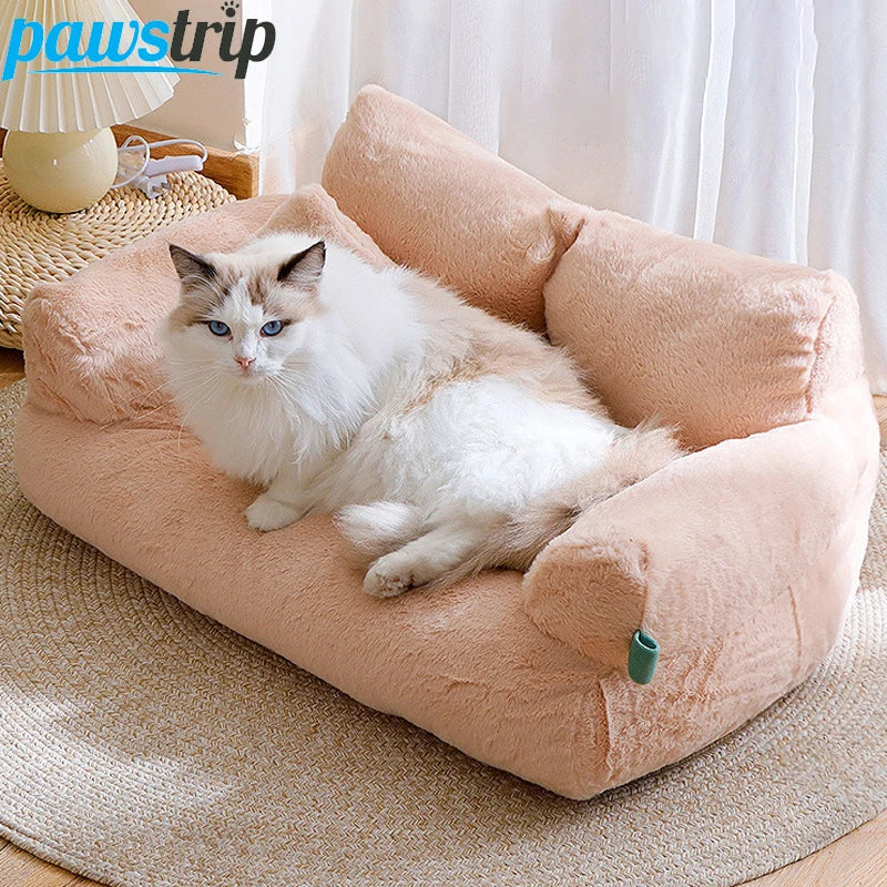Premium Plush Cat and Dog Sofa Bed - Cozy Winter Nest for Small to Medium Pets