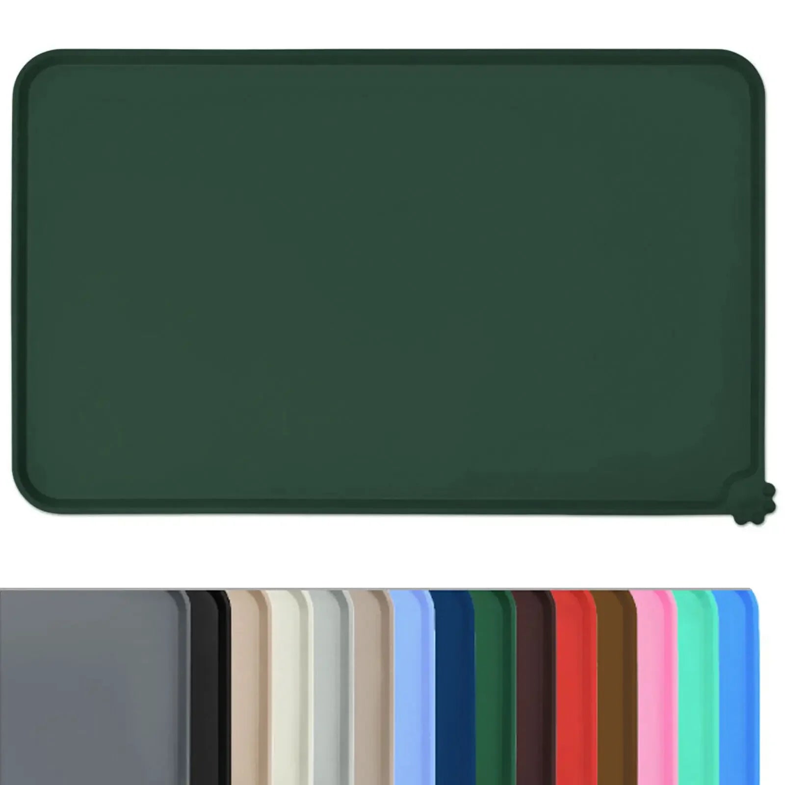 Cat Dog Food Mat for Pet Feeding Bowl Floors Waterproof Non Slip, Silicone Pet Bowl Mat - High-Lipped, Non-Stick, Waterproof Pad